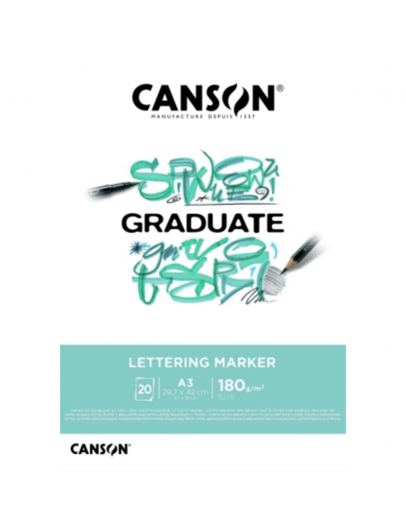 CANSON Bloc Graduate Lettering Marker 20H A3 180G