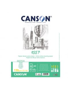 CANSON Bloc 1557® Sketvh Espiral 50H A3 120G