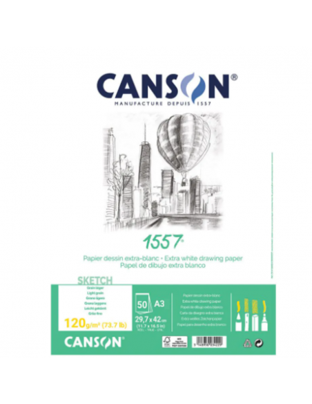 CANSON Bloc 1557® Sketvh Espiral 50H A3 120G