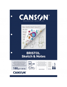 CANSON Bloc Bristol Bocetos 50H A4 180G