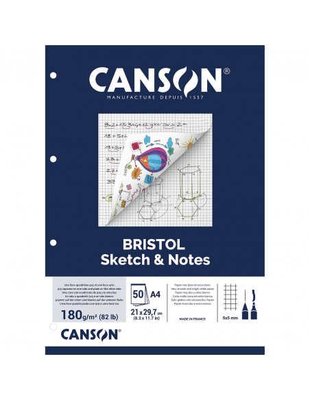 CANSON Bloc Bristol Bocetos 50H A4 180G