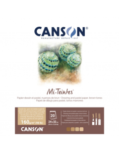 CANSON Bloc Mi-Teintes Natural 20H 24X32 160G