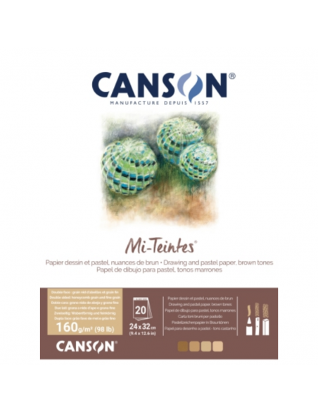 CANSON Bloc Mi-Teintes Natural 20H 24X32 160G