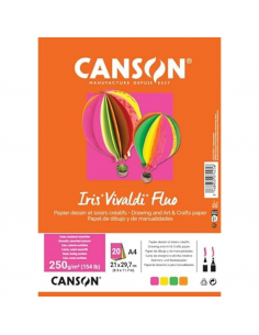 CANSON Bloc Cartulina tonos rosa Iris Vivaldi 20H 250G