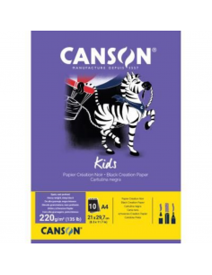 CANSON  Bloc Cartulina color Negro10S A4 220G