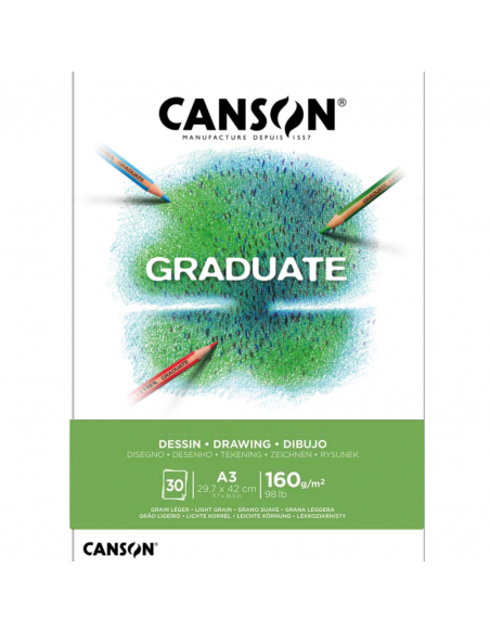 CANSON Bloc Graduate Dessing Blanco 30H A3 160G