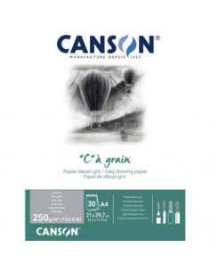 Canson Bloc CaGrain 30H A4 250G Gris