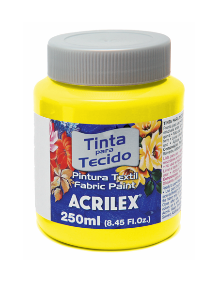 Pintura para tela Acrilex 250ml Amarillo Limón 504