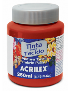 Pintura para tela Acrilex 250ml Rojo Carmín 509