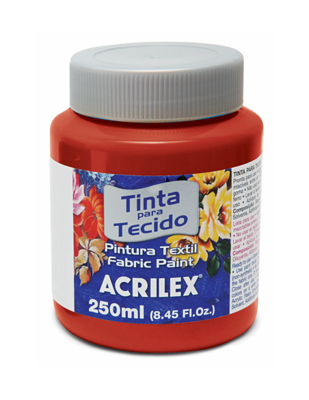Pintura para tela Acrilex 250ml Rojo Carmín 509