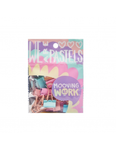 Mooving Doble clip 12 unidades Maw pastel