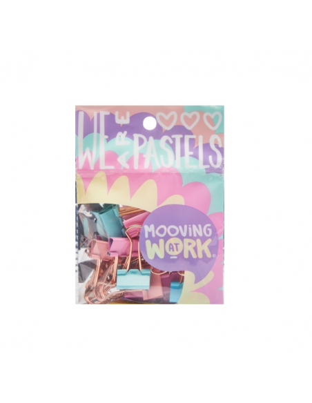 Mooving Doble clip 12 unidades Maw pastel