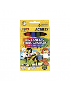 Set de 6 marcadores lavables, ACRILEX