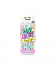 Set de marcadores glitter pastel Mooving x6