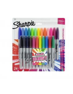 Marcadores Permanentes Fino Colores Burst 24pzas, SHARPIE