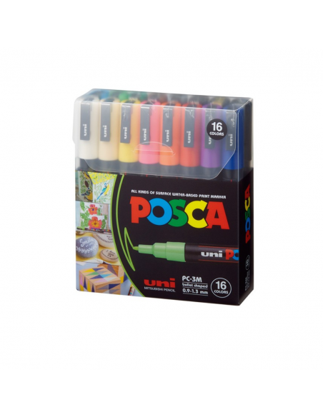 Set marcadores 3M  Posca 16 colores