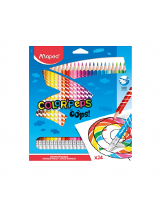 Lápices de colores borrables 24uds, MAPED