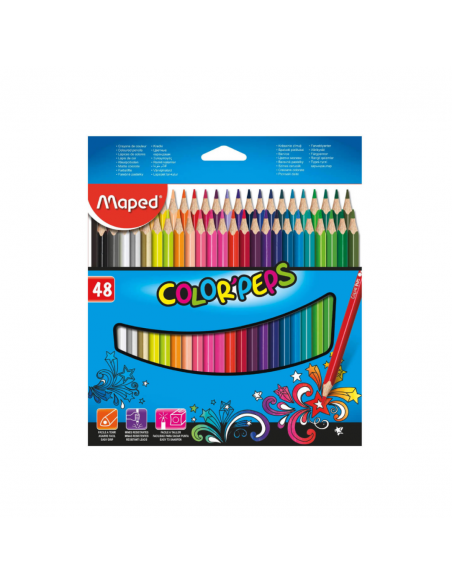 Lápices de colores 48 uds  caja de cartón, MAPED