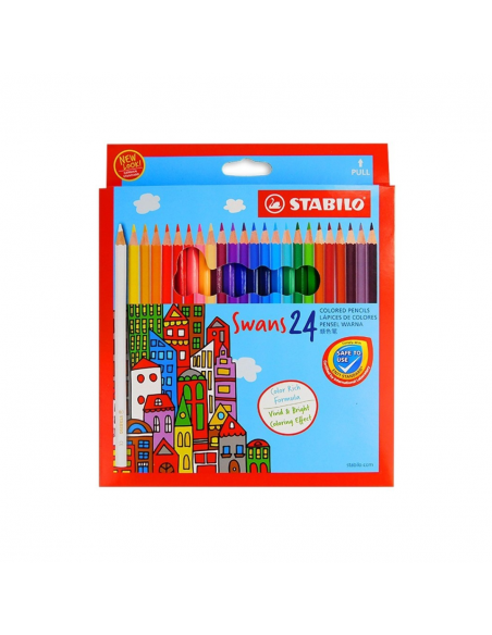 Lápices de colores de 24 Uds largos, STABILO