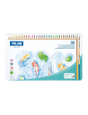 Caja Metálica 36 Lápices de Colores Acuarelables Mina Gruesa + Pincel, MILAN