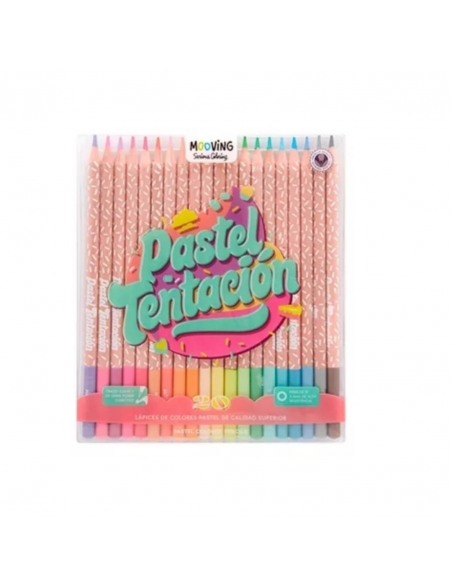 Set lapices de colores pasteles Mooving x20
