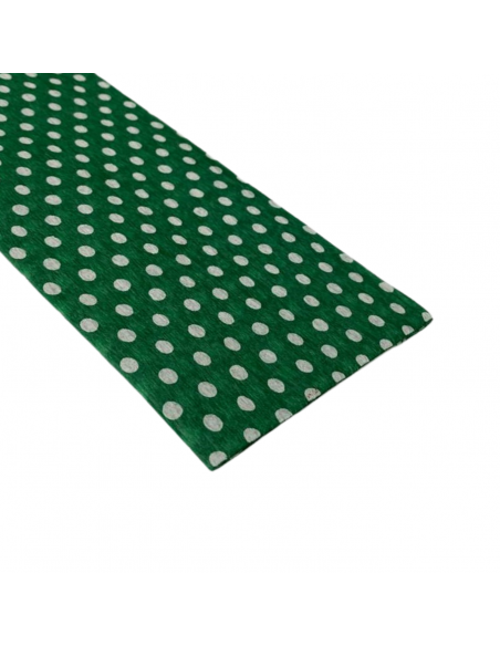 Papel crepe verde con puntos blancos, ACRICOLOR