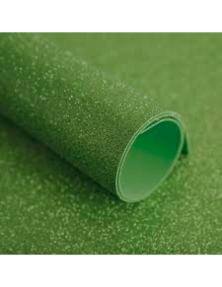 Goma eva glitter  50 x 70 verde muzgo
