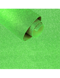 Goma eva glitter verde fluorescente 50 x 70 cm