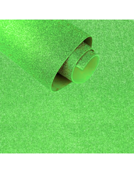 Goma eva glitter verde fluorescente 50 x 70 cm