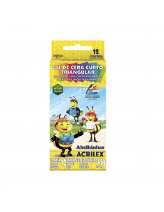 Set de 12 Crayones de cera triangular, ACRILEX