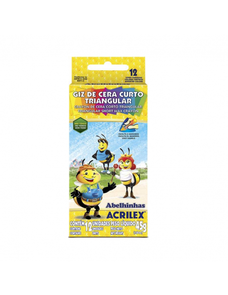Set de 12 Crayones de cera triangular, ACRILEX
