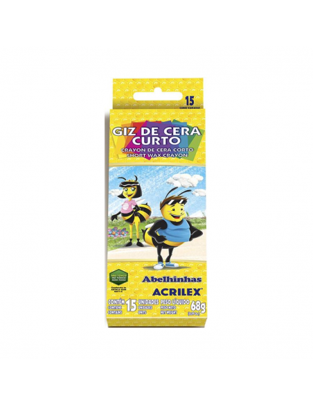 Kit 15 crayones de cera, ACRILEX