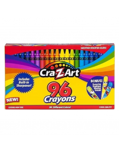MEGA CAJA 96 CRAYONES TAJADOR INCLUIDO + BONUS MARCADOR C/ AROMA