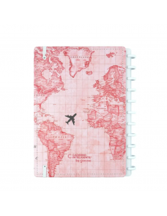 Cuaderno Inteligente By Gocase Mapa Mundi Rosa A5