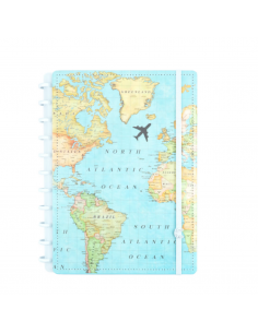 Cuaderno By Gocase Mapa Mundi Azul Grande