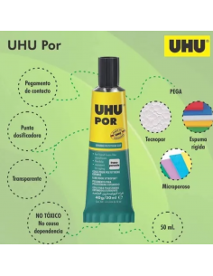 Pegamento UHU Por 50ml para Poliestireno