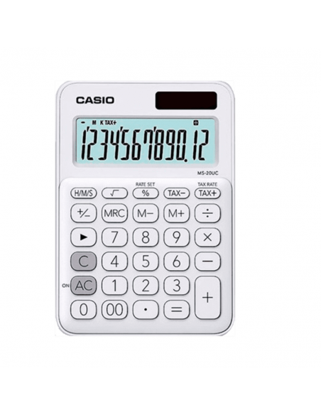 Calculadora de Escritorio CASIO 12DG WH - MS-20UC-WE-N- DC