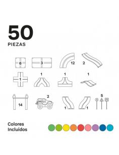 IMANIX Pista de Carrera Magnética de 50 Piezas