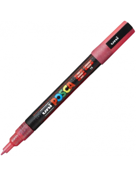 Marcador Rojo Glitter 1.3mm PC-3M POSCA