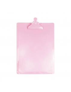 Tablero Plástico Rosa Pastel, Tamaño Oficio, DELLO