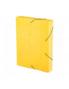 DELLO Folder Ala Elástica Oficio Lomo 4cm Amarillo