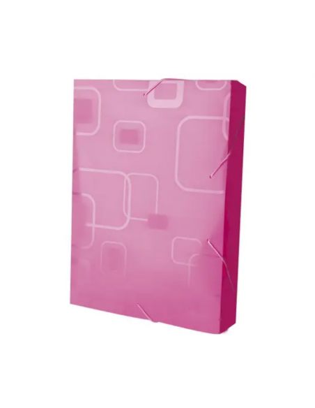Dello Folder Ala Elástica Oficio Lomo 4cm Rosado Pink