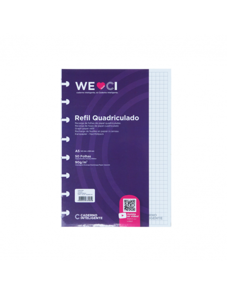 Cuaderno Inteligente Refil Cuadriculado A5 de 90g