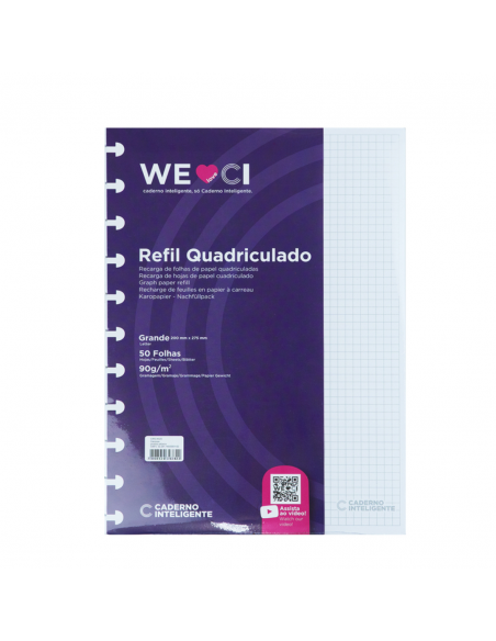 Cuaderno Inteligente Refil Cuadriculado Grande de 90g