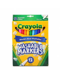 Marcadores lavables punta fina 12 unidades CRAYOLA