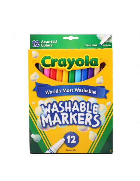 Marcadores lavables punta fina 12 unidades CRAYOLA