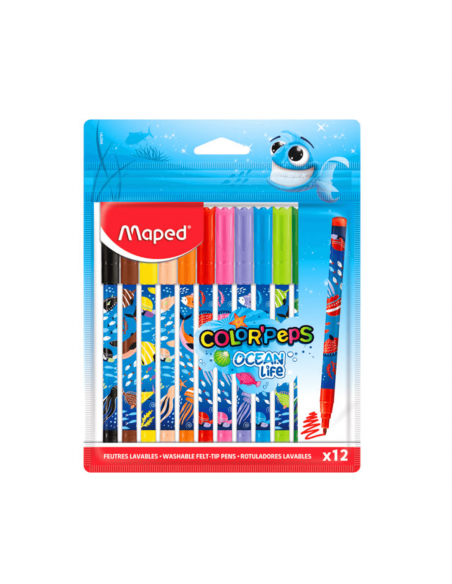 MAPED Marcadores Ocean Deco 12 colores