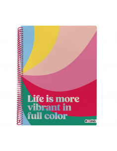 MOOVING Cuaderno Tamaño Medio Oficio Cuadriculado Rainbow