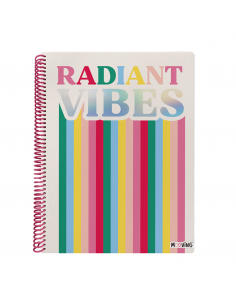 MOOVING Cuaderno Tamaño Medio Oficio Cuadriculado Rainbow