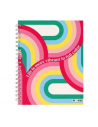MOOVING Cuaderno Tamaño Medio Oficio Cuadriculado Rainbow